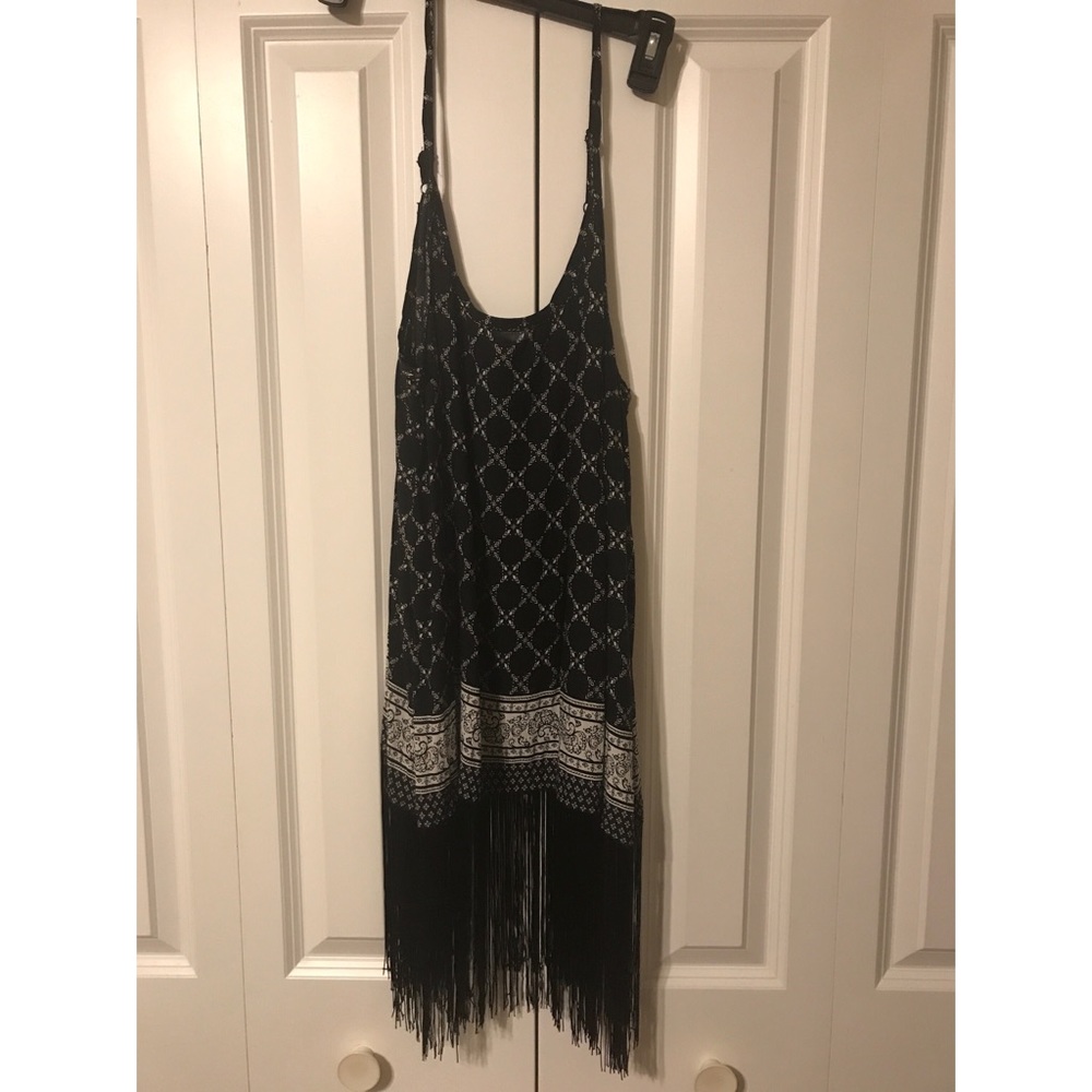 Black cami with fringe